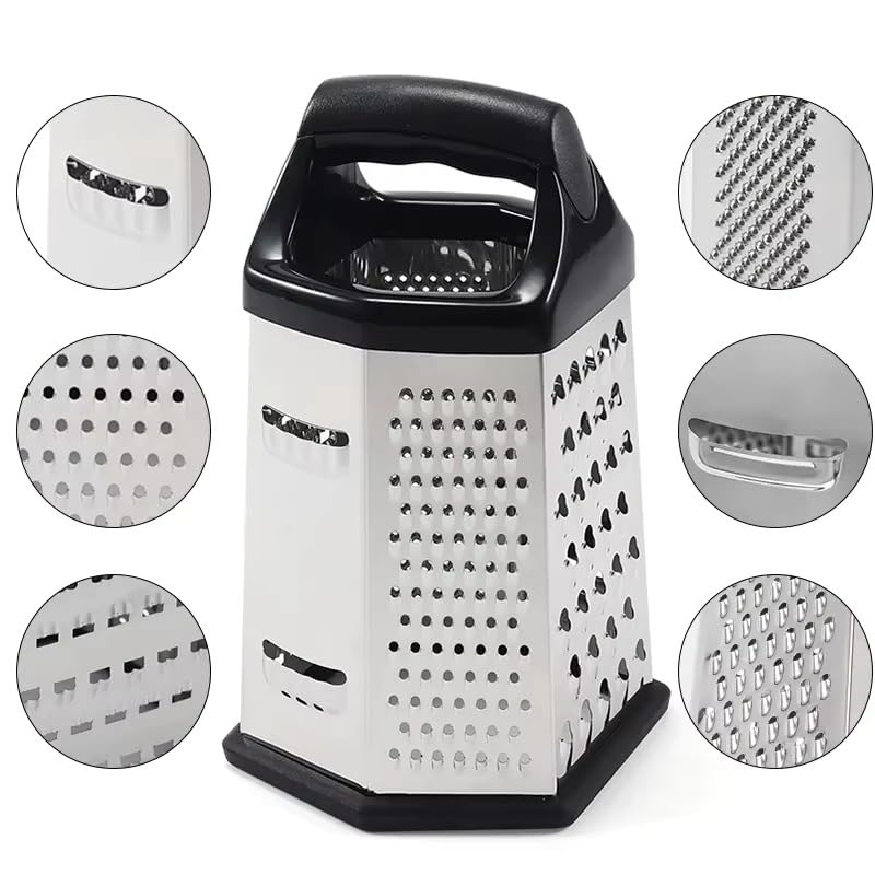 4-Sided Stainless Steel Box Grater – Manual Kitchen Tool for Cheese & Vegetables