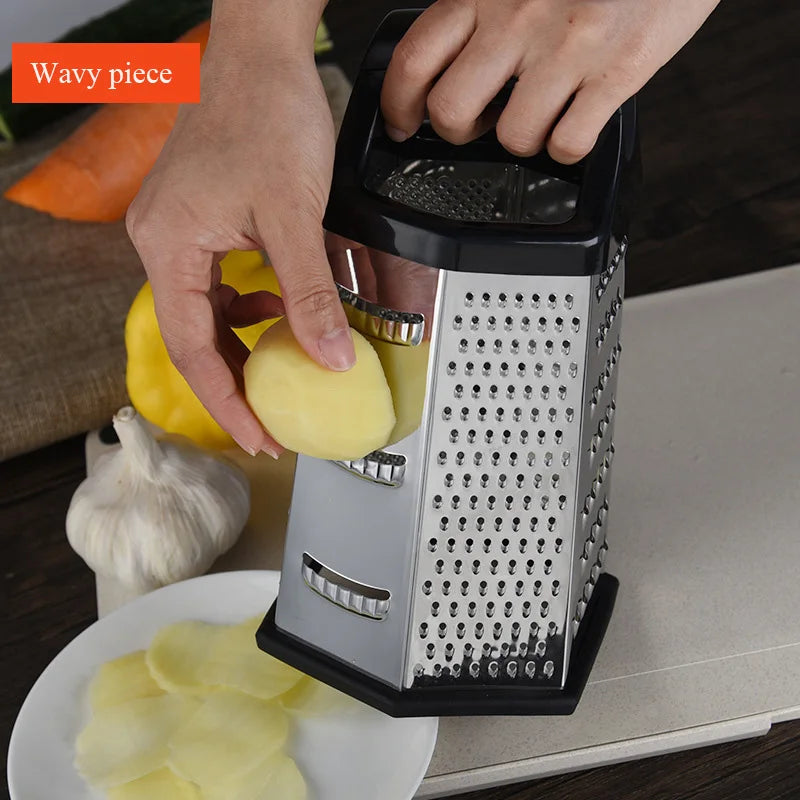 4-Sided Stainless Steel Box Grater – Manual Kitchen Tool for Cheese & Vegetables
