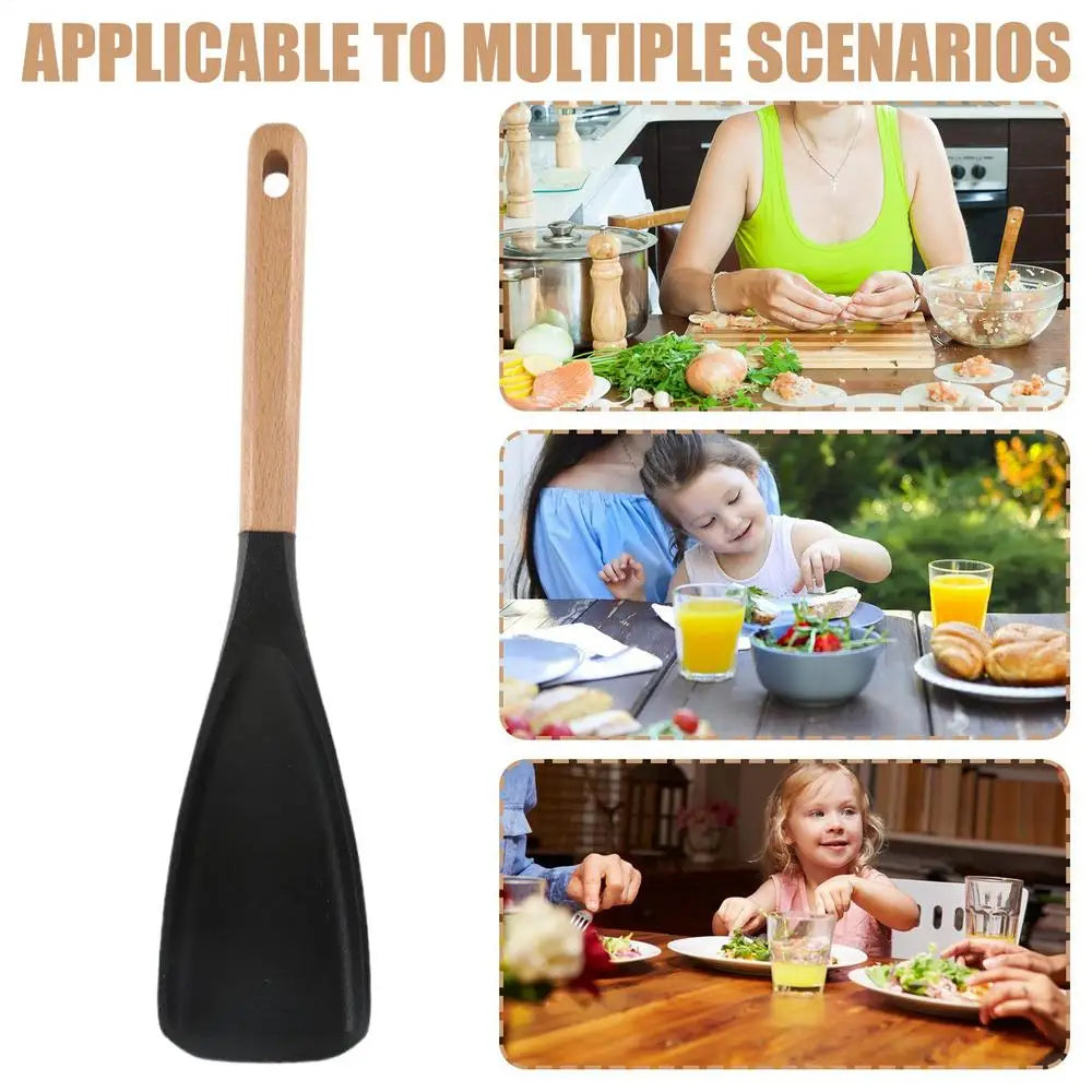 Cooking Spatula Heat Resistant Spatula Spoon Heat-Resistant Non-Stick Cooking Baking & Stirring Food Grade Silicone Tool With