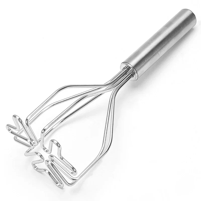 2-in-1 Stainless Steel Potato Masher - Premium Hand Tool for Perfect Mash of Beans, Avocado, Eggs - Metal Wire Utensil for Ultimate