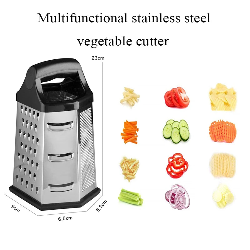 4-Sided Stainless Steel Box Grater – Manual Kitchen Tool for Cheese & Vegetables