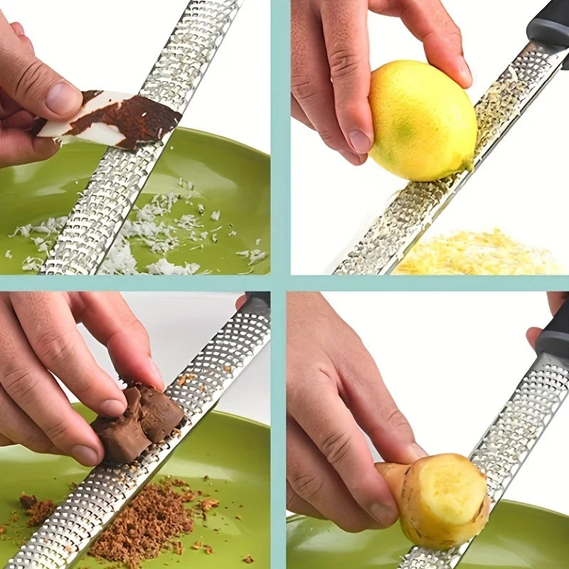 1pc Stainless Steel Cheese Grater with Ergonomic  Lemon Zest & Hard Cheeses, Durable Kitchen Tool for Shredding & Grating