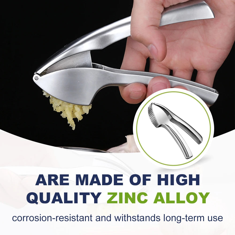 Garlic Crusher Detachable for Easy Cleaning Garlic Mincer Tool with Easy-Squeeze Ergonomic Handle Garlic Masher for Fine Garlic