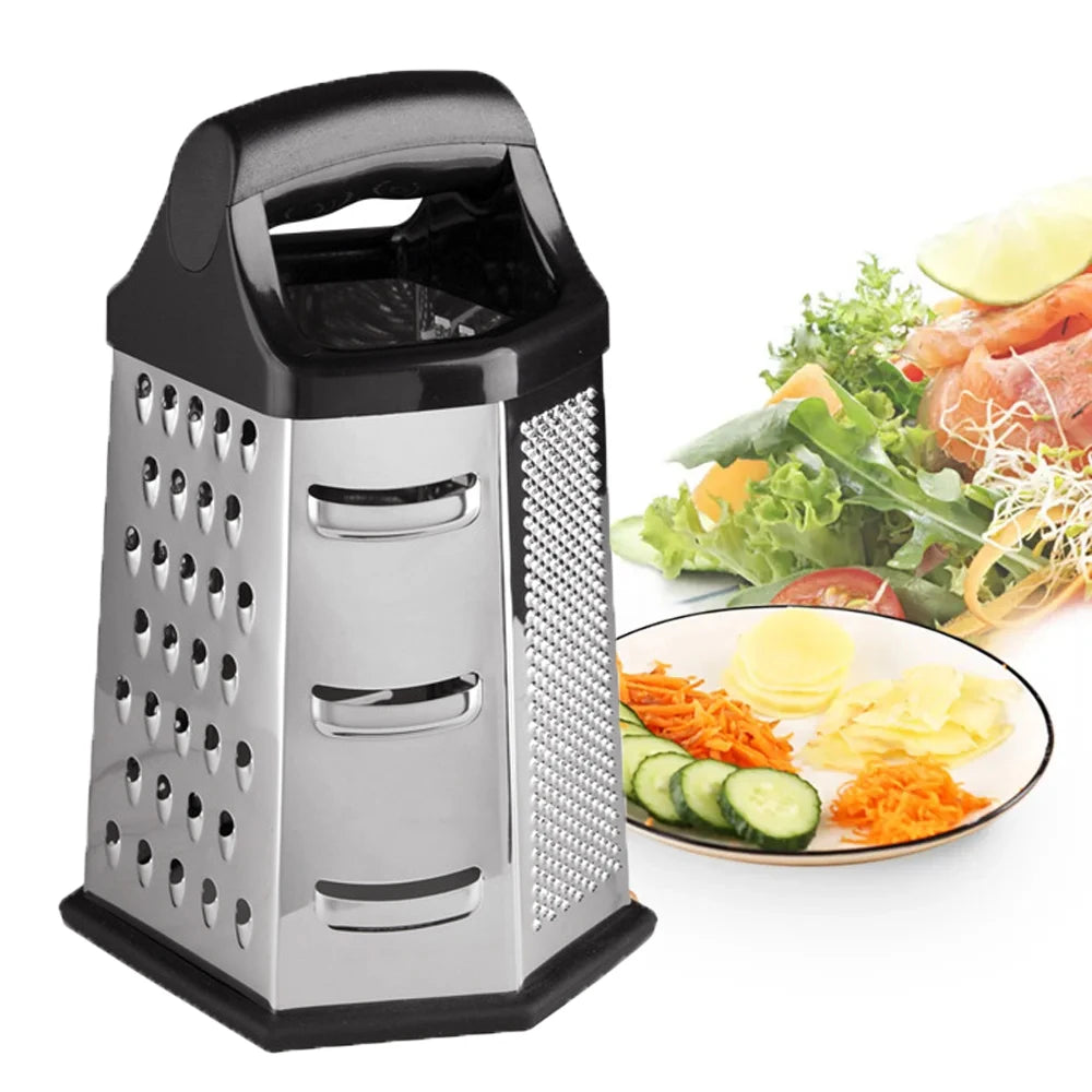 4-Sided Stainless Steel Box Grater – Manual Kitchen Tool for Cheese & Vegetables