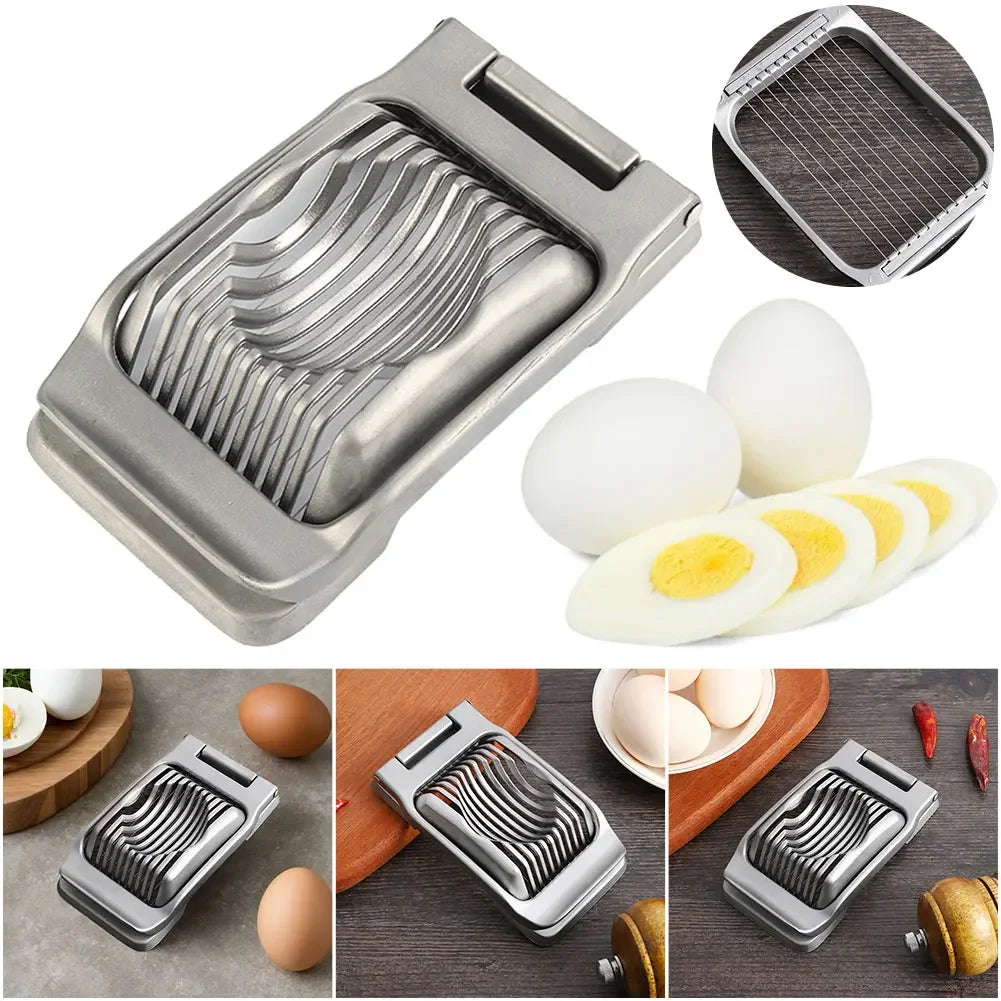 Egg Slicer with Stainless Steel Wire Heavy Duty Egg Cutter Mushroom Tomato Ham Kitchen Chopper for Hard Boiled Eggs