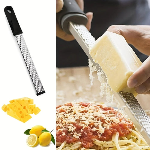 1pc Stainless Steel Cheese Grater with Ergonomic  Lemon Zest & Hard Cheeses, Durable Kitchen Tool for Shredding & Grating